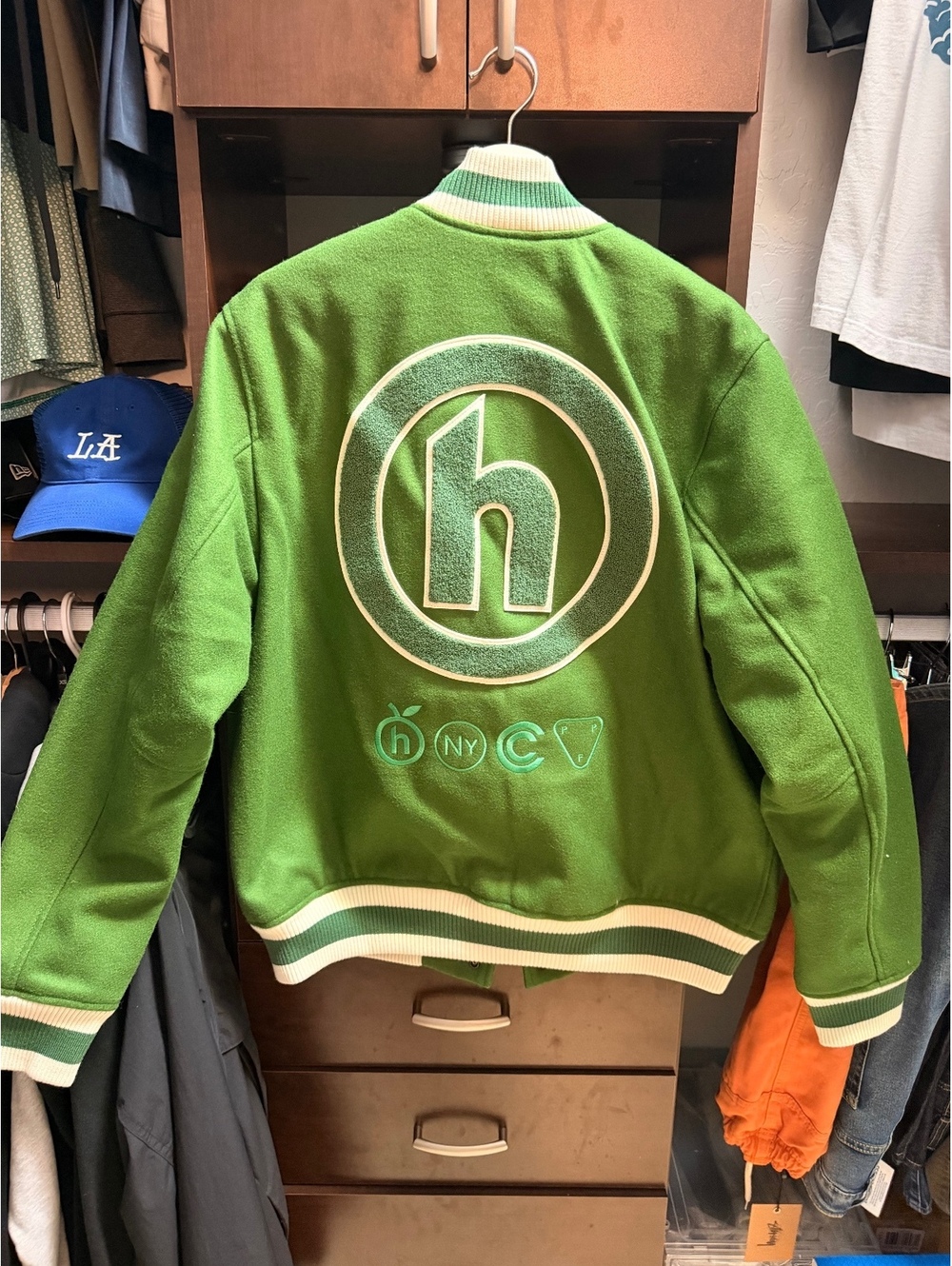 Hidden NY PPF Green Wool Varsity Jacket Made in Japan NWOT